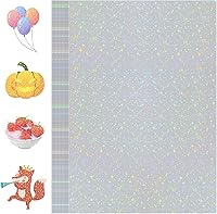 Vista 10 de 36 hojas de papel adhesivo holográfico, película laminada de vinilo transparente para calcomanías autoadhesivas, papel adhesivo de laminación