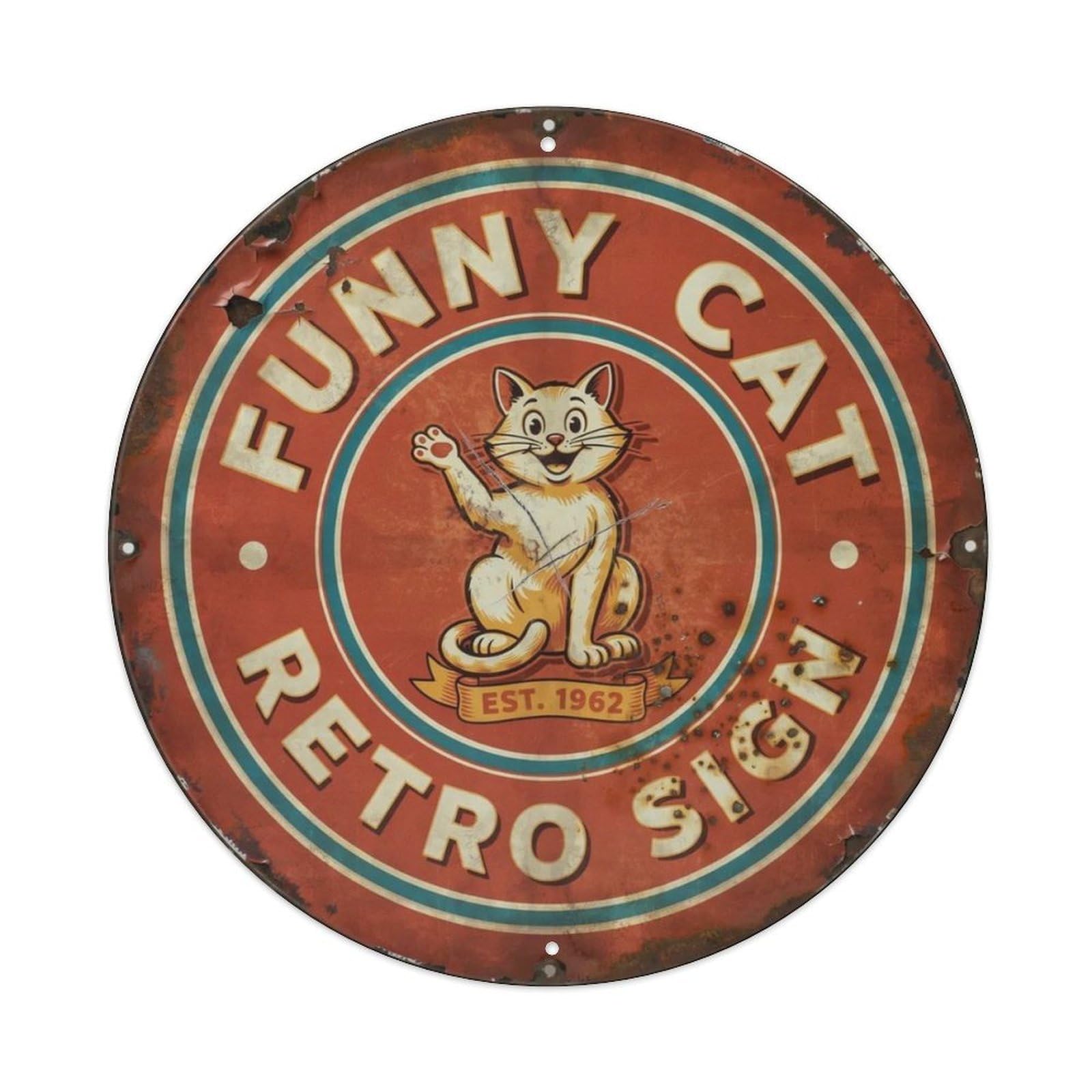 Funny-Cat-Retro-Sign Metal Tin Sign Plaque