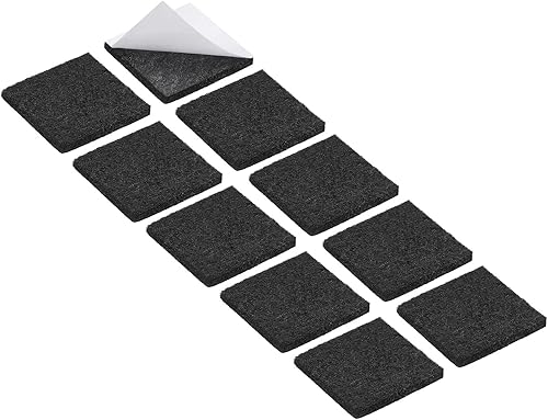 METALLIXITY Almohadillas cuadradas de fieltro para muebles (1 x 1 pulgada x 0.1 pulgadas), 16 unidades, protectores de suelo autoadhesivos, para