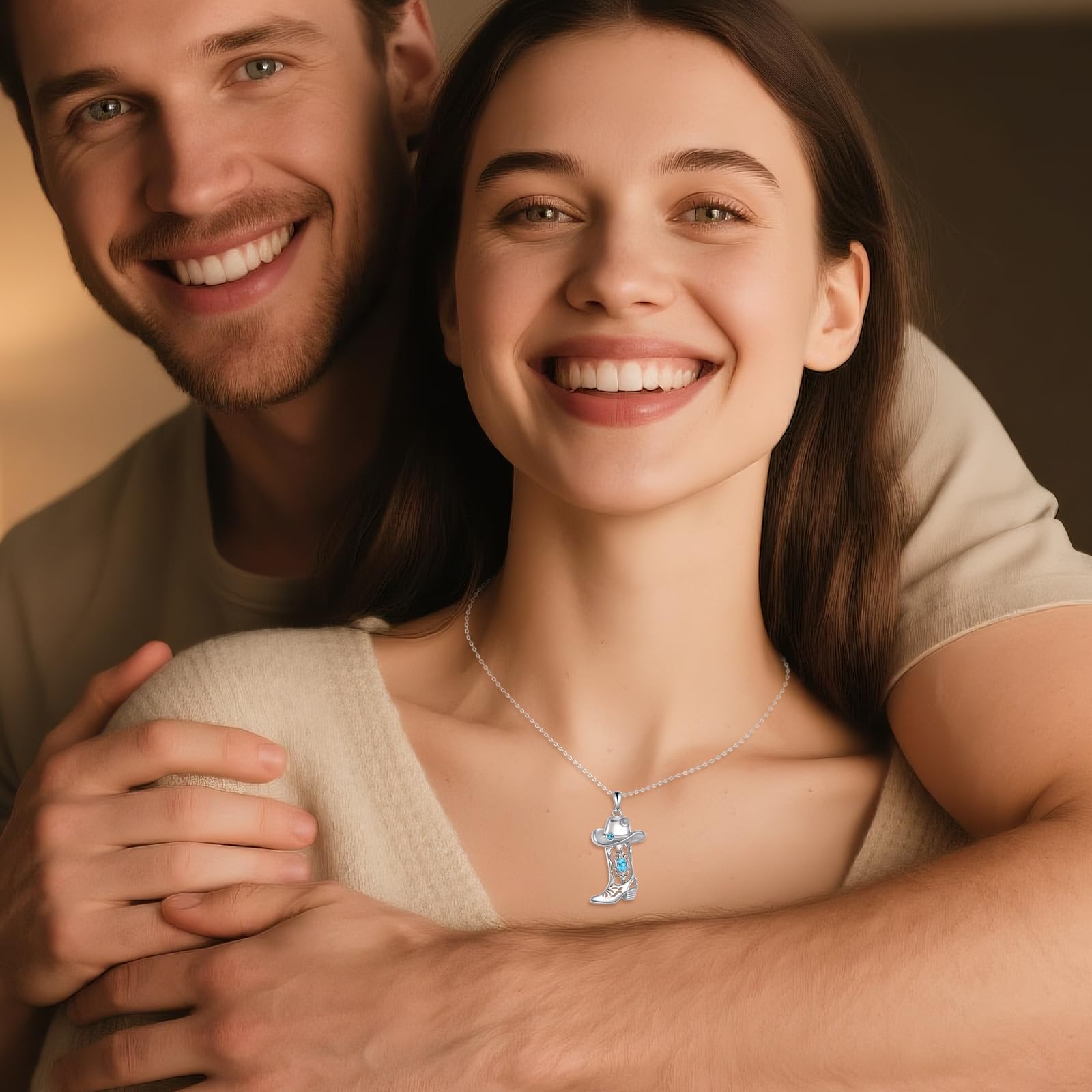 YFN Collana con ciondolo a forma di barca, in argento Sterling e turchese, per uomo e donna