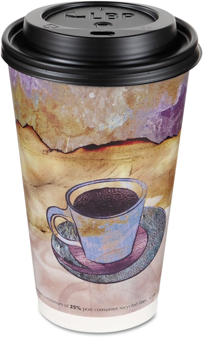 Thermo Grip Monaco Coffee Cup with Lids, Paper, 16oz, Hot, 48 Count Thermal Disposable Cups