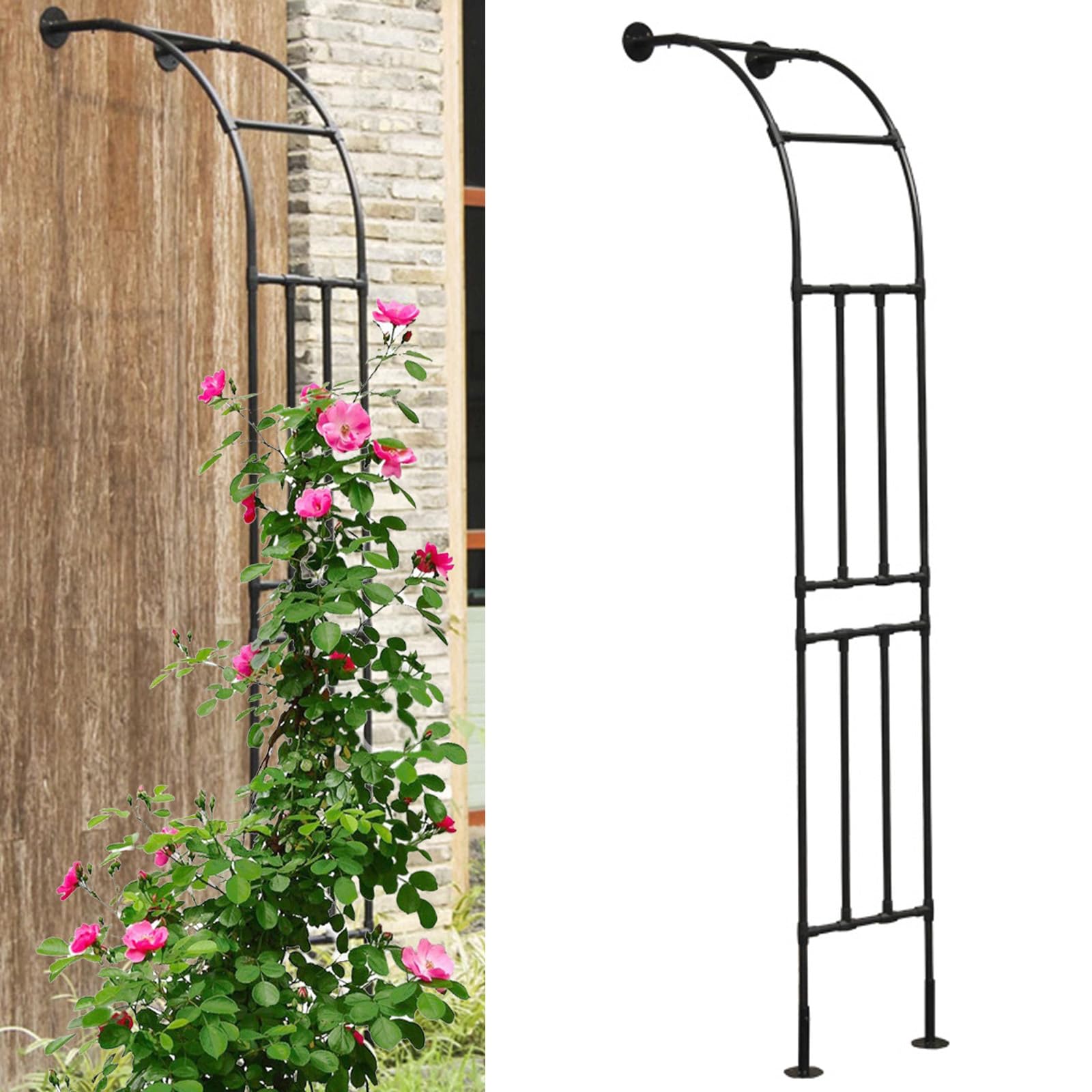 Demi-Arche de Jardin Support pour Plantes Grimpantes Arche à rosiers en métal Arche de tonnelle de Jardin Robuste Arceau à Rosiers Arche Jardin pour d'intérieur et d'extérieur