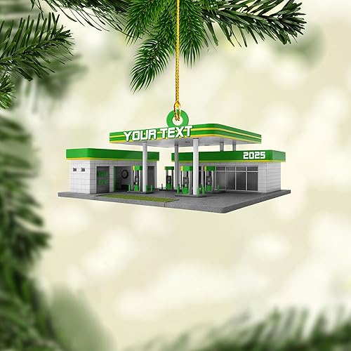 Adorno de Navidad personalizado con bomba de gas, decoración retro personalizada para árbol de vacaciones, recuerdo único para trabajadores de