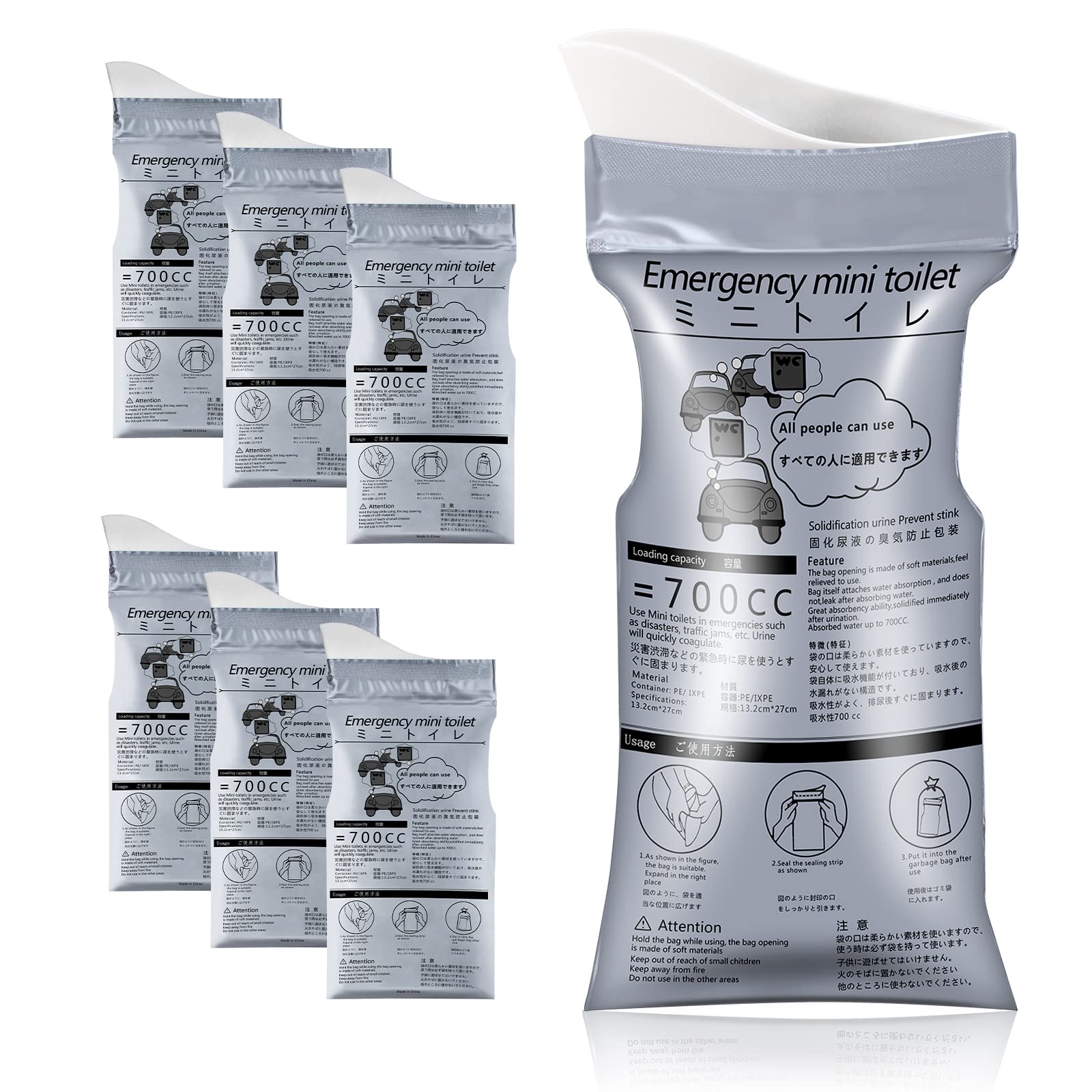 SANPUK Emergency Portable Urine Bag, 20 Pcs Travel Urinal Bag, Unisex Urinal Bag, Disposable Urine Bag Suitable for Camping, Travel, Traffic Jams, Pregnant Women, Children, Patients