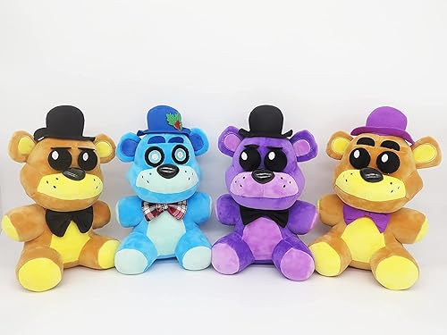 Miniatura 6 de F-N-A-F Plushies Golden Freddy Fazbear - Sombrero morado sombrero negro oso de escarcha de 8 pulgadas en stock de EE UU - 5 noches en Freddys -