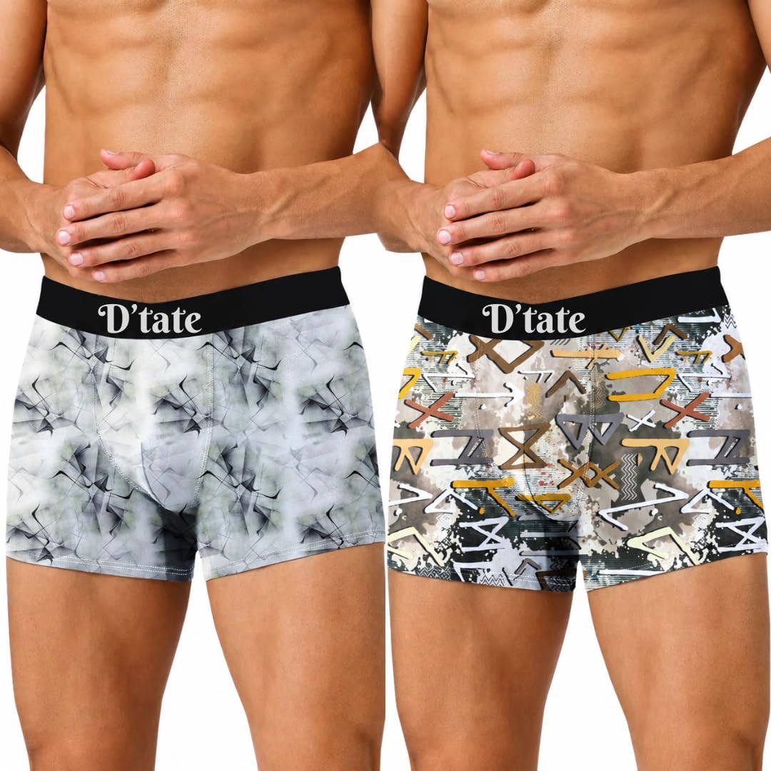 Men's Printed Boxer Briefs Combo of 2 Soft Stretch Trunks-image-16