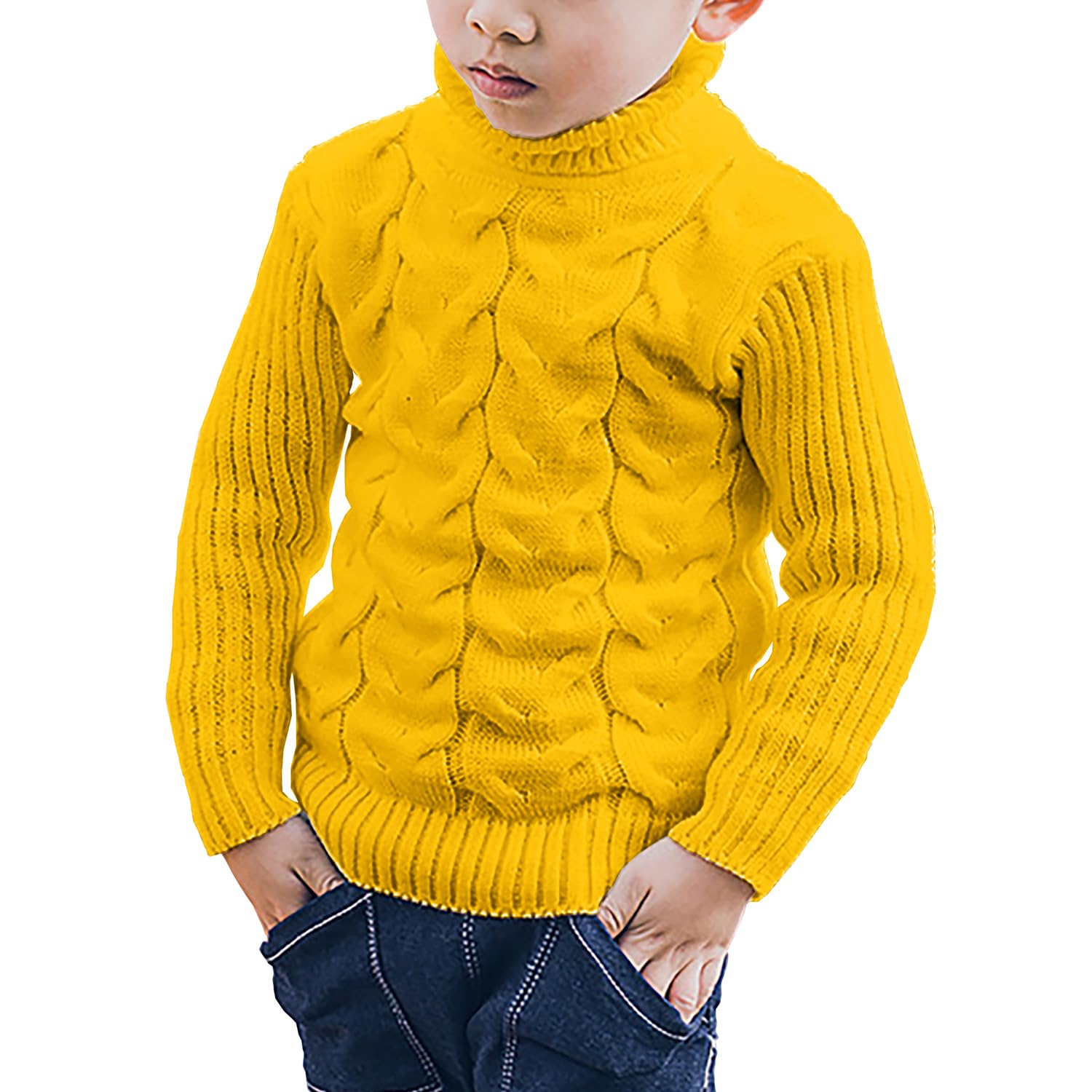 Pull col roulé bébé pour protéger du froid sans piquer pull tricot enfant 1-8 ans