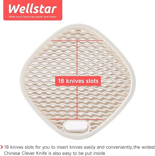 Vista 14 de WELLSTAR - Bloque universal para cuchillos de cocina, soporte para cuchillos sin cuchillos, ahorro de espacio seguro, gran volumen, almacenamiento