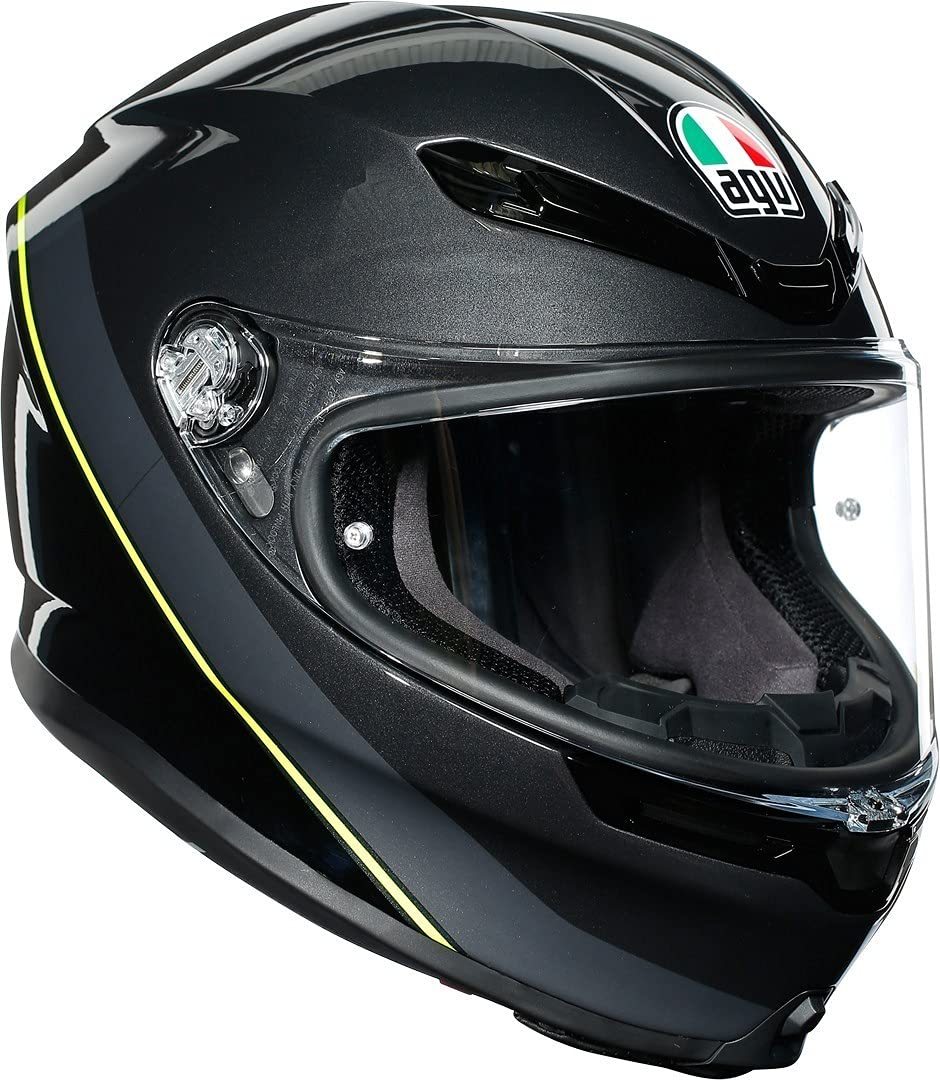 K6 MAX VISION MINIMAL GUNMETAL BLACK YELLOW FLUO FULL FACE HELMET S