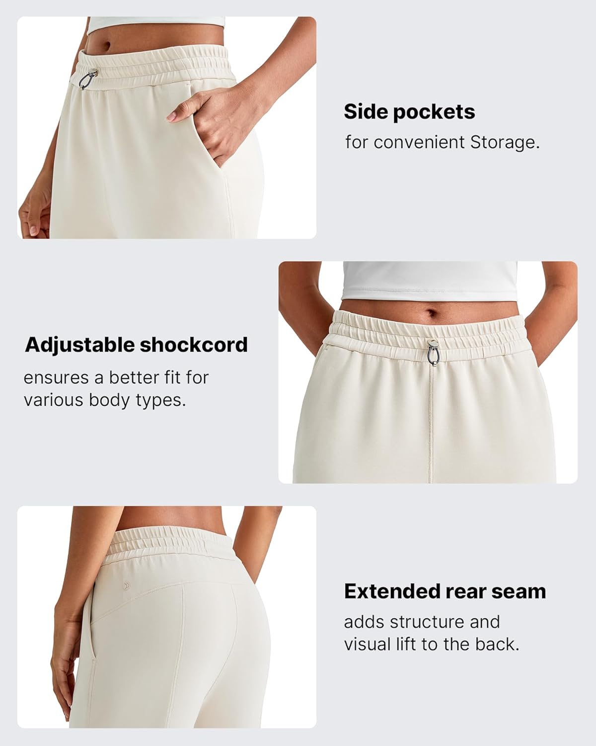 G4Free Smoofit Modal Soft Women Wide Leg Capri Sweatpants Adjustable Shockcord High Waist Casual Cropped Pants with Pockets