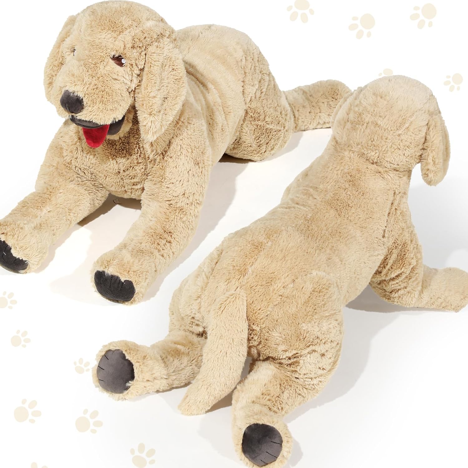 Geosar 47.2" Dog Stuffed Animals Plush, Soft Cuddly Golden Retriever Plush Toys, Large Stuffed Dog Hugging Pillow Gifts for Valentines Kids Girls Boys Birthday