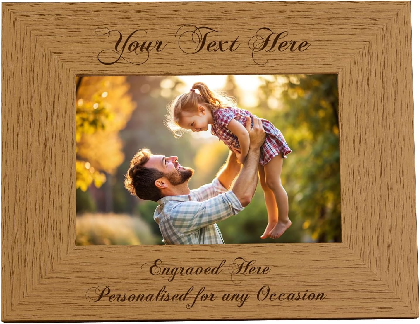 Personalised Wooden Photo Frames Custom Engraved Any Message Multiple ...