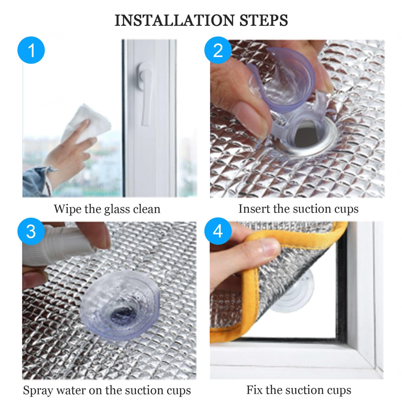 Película Privacidad Protección Solar Para Ventanas,película Aislante De Aluminio,película Blaclout Con Ventosa,película Reflectante,adhesivo Para Ventanas Antideslumbrante Uv,WxH-130x300cm/51*118in