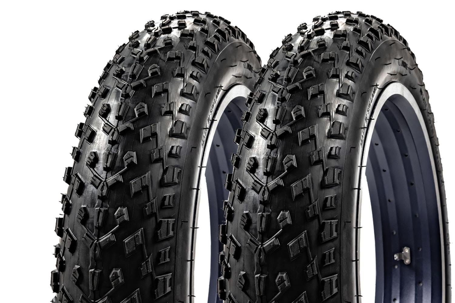2 Stück 20 Zoll Fahrrad Reifen 20x4.00 Fat Bike 102-406 MTB Bereifung Tire schwarz mit 2 Schläuchen AV