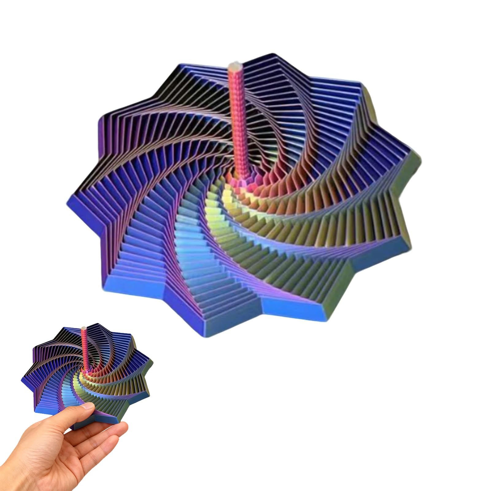 Premium 3D Printed Sensory Fidget Star, 2025 New Fidget Toys, 3D Printed Fidgets with Handle, Relieving Stress Irritability and Relaxation, Great Christmas & Birthday Gifts (Colorful, 12cm)