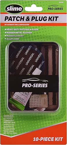 Miniatura 12 de Slime 1034-A Kit de tapón escariador de reparación de neumáticos, cuerdas de servicio mediano y resistente, tipo de mango en T y pegamento, juego