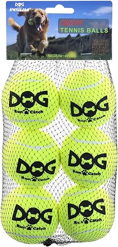Squeaky Dog Balls - Pelotas de tenis chirriantes para perros, color azul, tamaño mediano, 2.5 pulgadas, paquete de 6