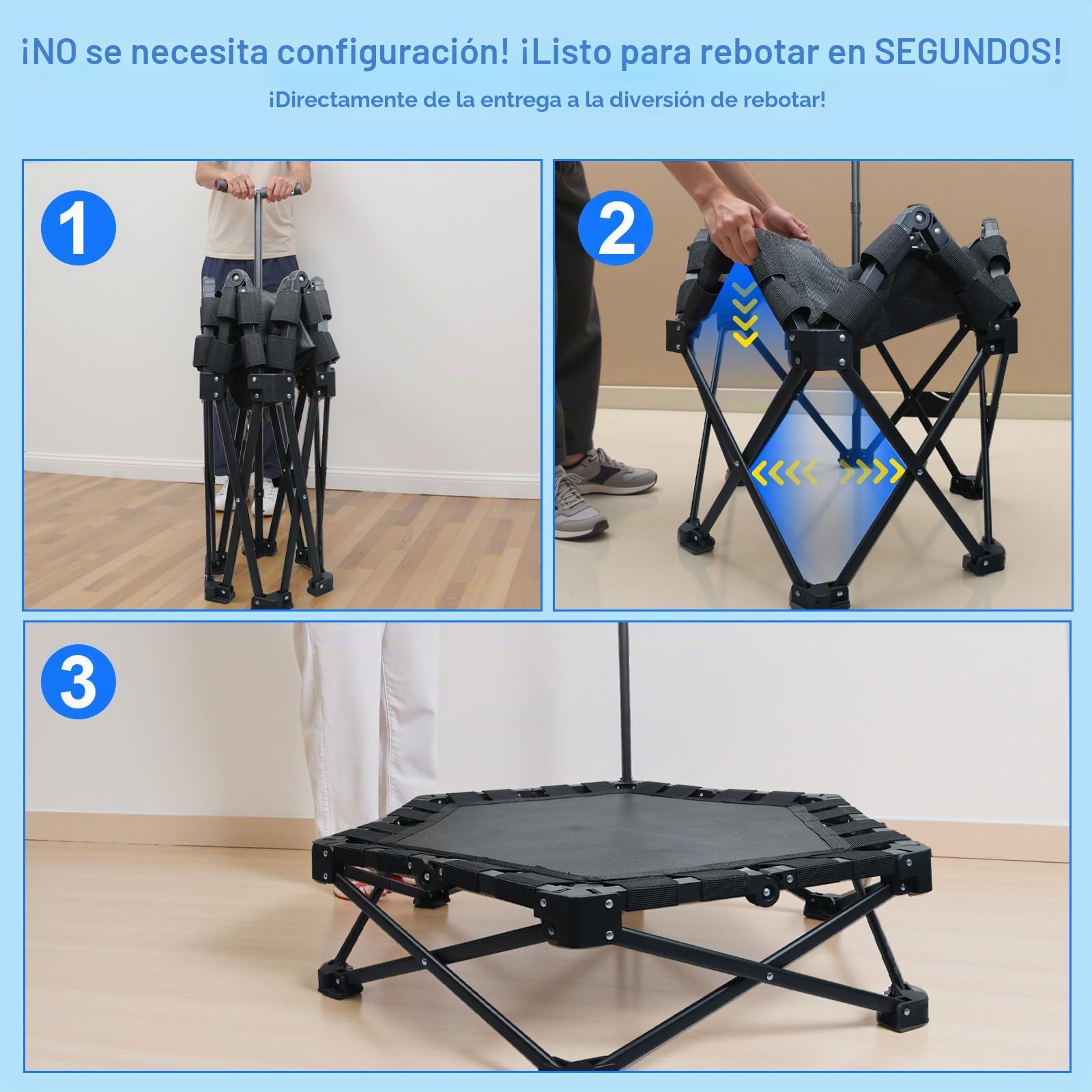 Mini Trampolín Plegable, Cama Elástica Fitness de Interior 106 cm