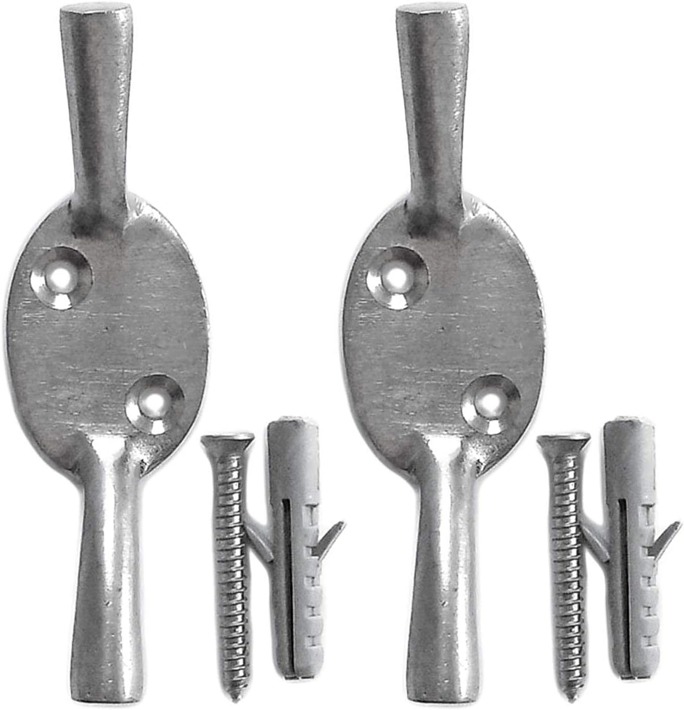 Choose from 17 Styles and Colors of Decorative Hooks (2 Silver Flat Hooks)