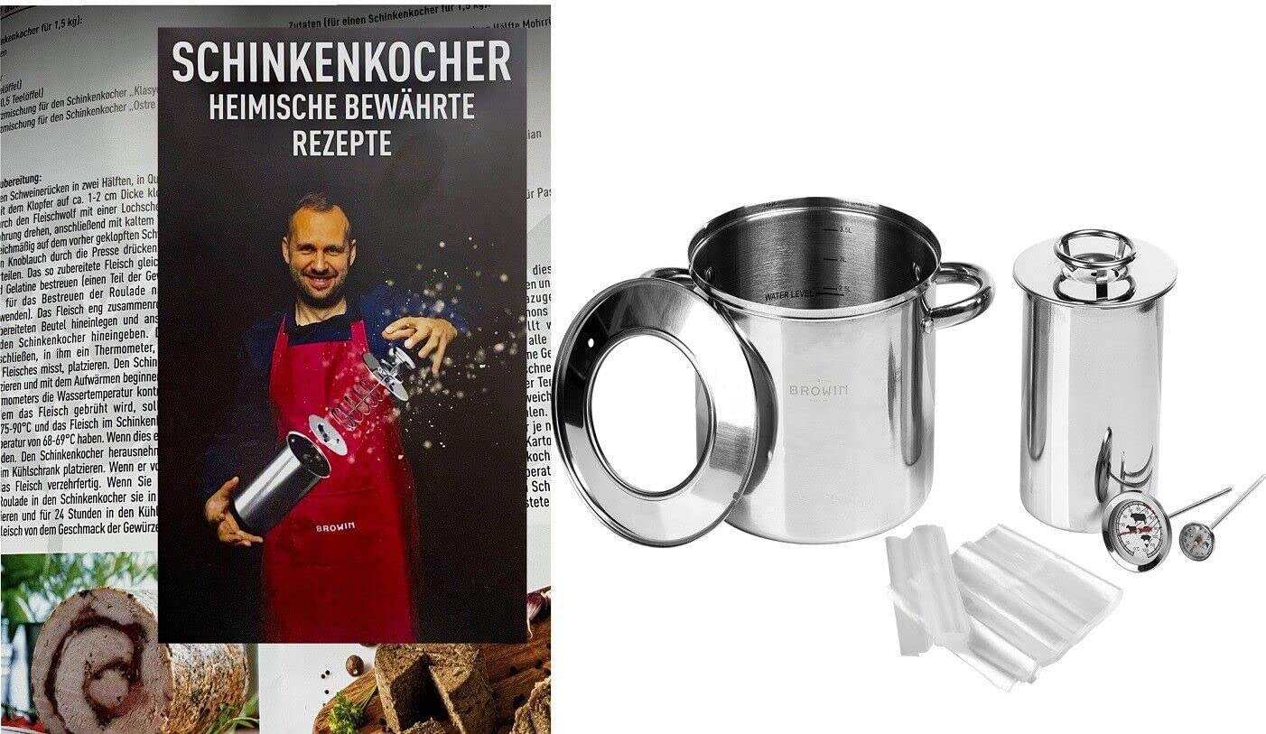 Schinkenkocher 1,5 kg im Wassermantel + Rezepte/komplettes Set