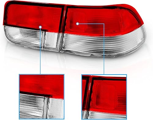 Miniatura 3 de AmeriLite Juego de 4 luces traseras de freno de repuesto para Honda Civic Coupe OE 1996-2000, lado del pasajero y del conductor