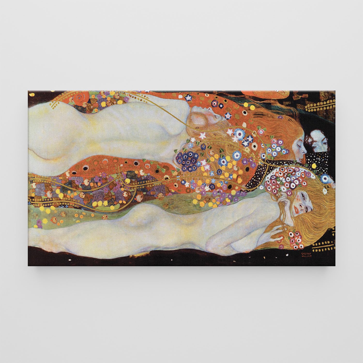 Giallobus - Quadro - Gustav Klimt - Art Klimt - Tela Standard - 70x40-06 - Bisce d'acqua - Pronto da appendere - Quadri moderni per la casa