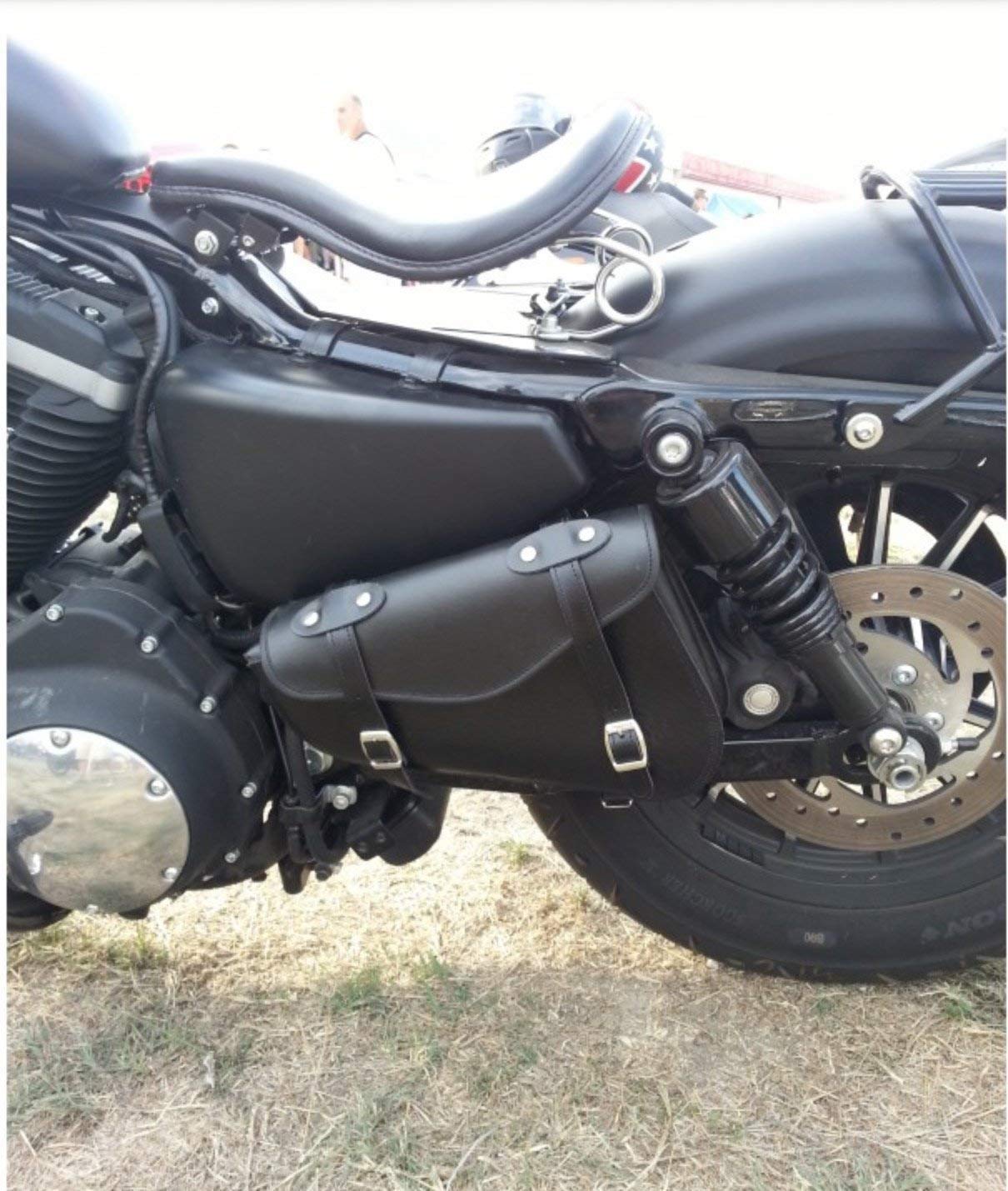 Tasche, leder einzeln, für linke Seite, für Harley Davidson Motorrad Rachmentasche Tasche Leder Rechts Motorradtasche Satteltasche Gepäcktaschen Werkzeugtasche für Harley Davidson Sportster 1200 883 von motorrad Satteltaschen Tasche für von Sportster 48 N