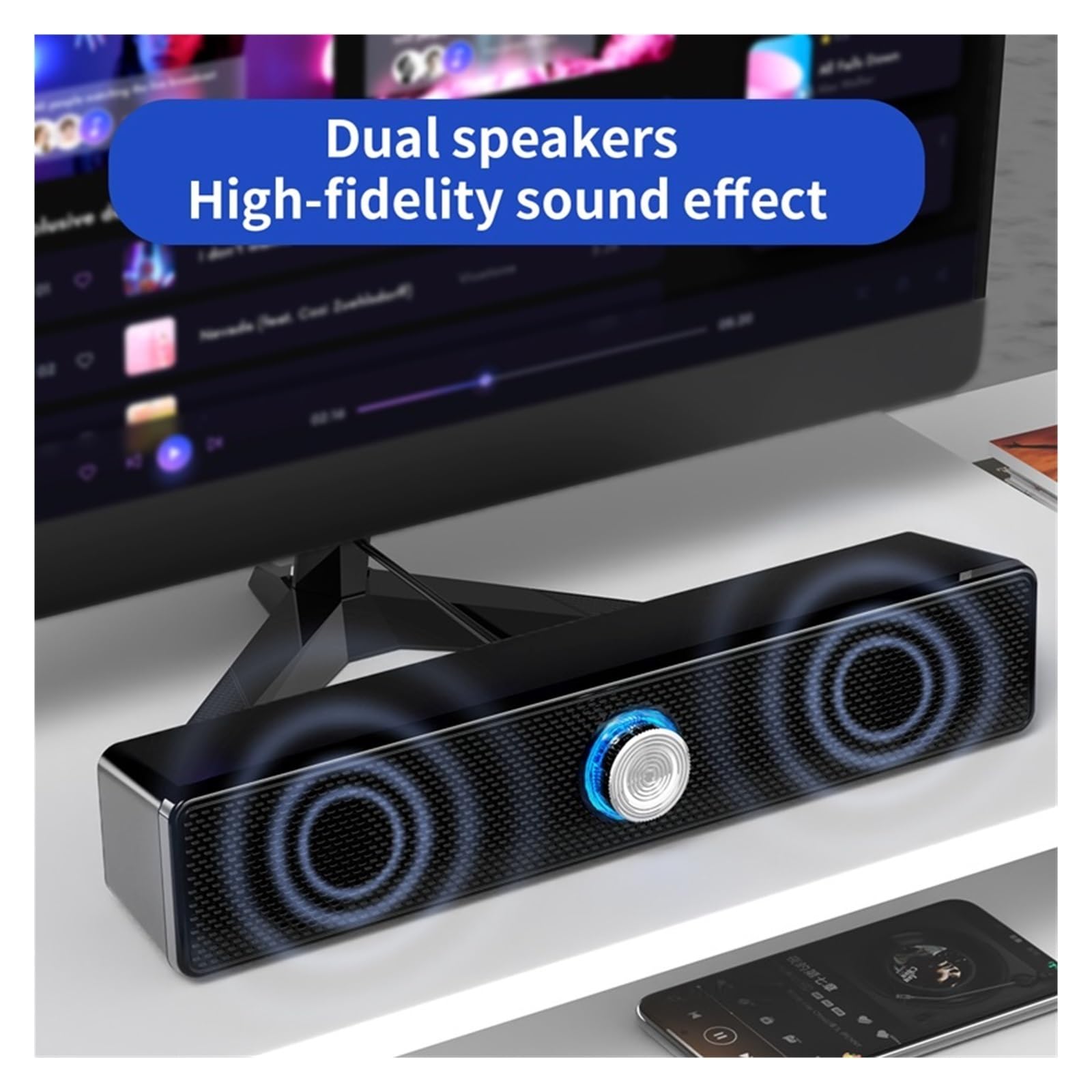 Głośniki Przestrzenne, System Kina Domowego, Komputerowy Soundbar Do Telewizora, Subwoofer, Przewodowy Stereo, Mocny Bas Wszechstronne MożLiwośCi PodłąCzenia