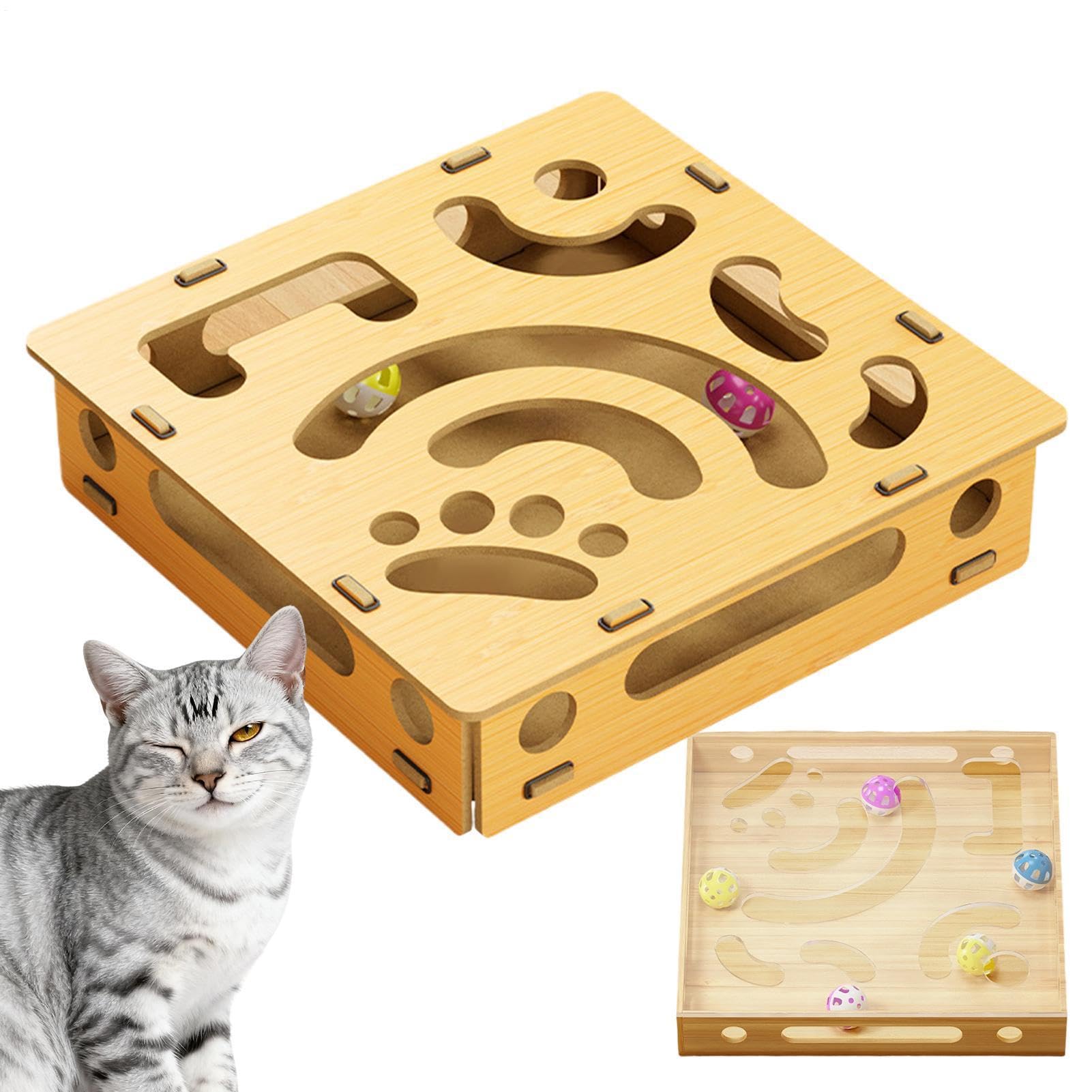 Lime à ongles pour chat anti-stress : jouet boîte puzzle bois contre griffes acérées