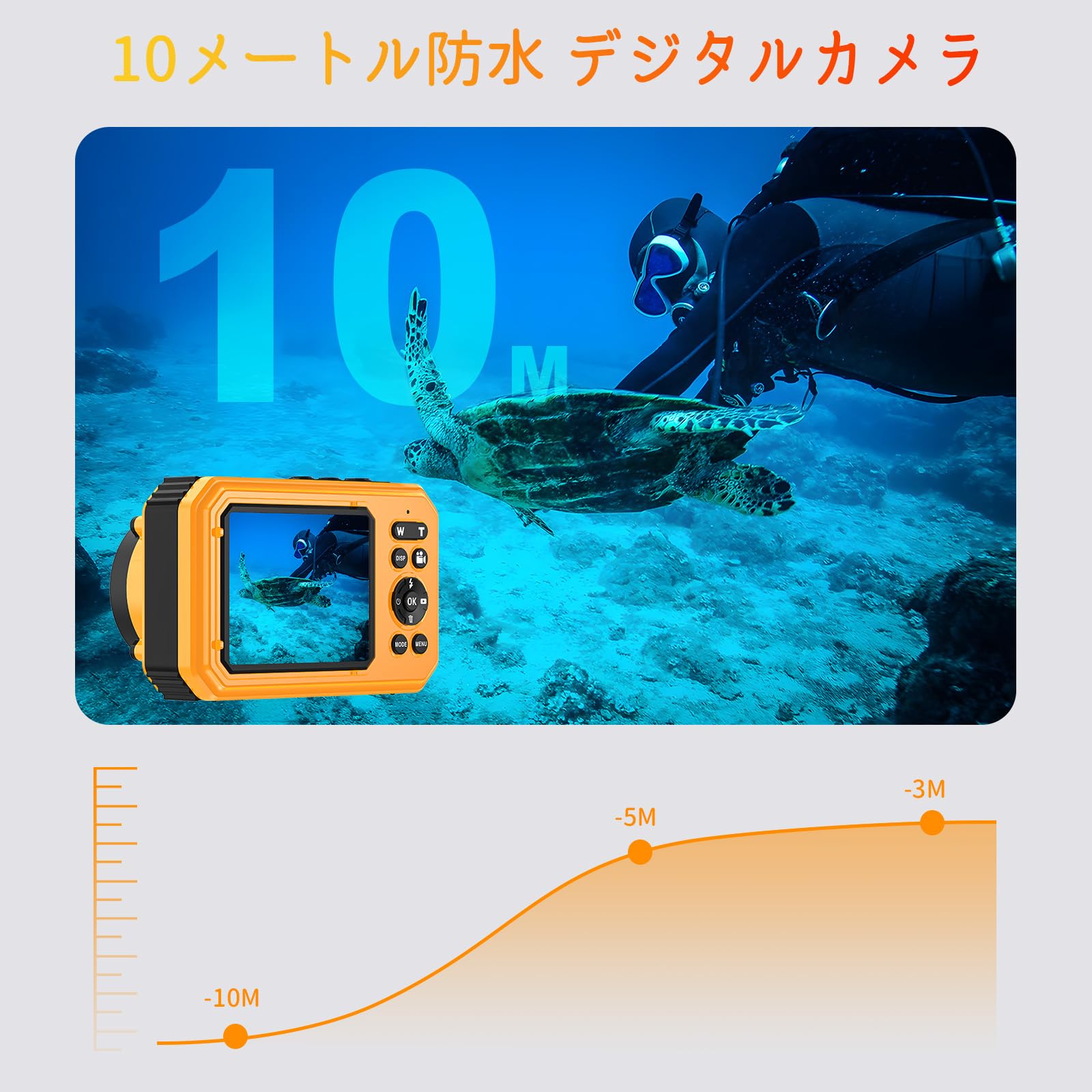 水中カメラ 4K録画 防水カメラ 64MP 10M 防水 デジカメ 防塵　水中 Amazon | 水中カメラ 4K録画 防水カメラ 64MP 10M 防水 デジカメ