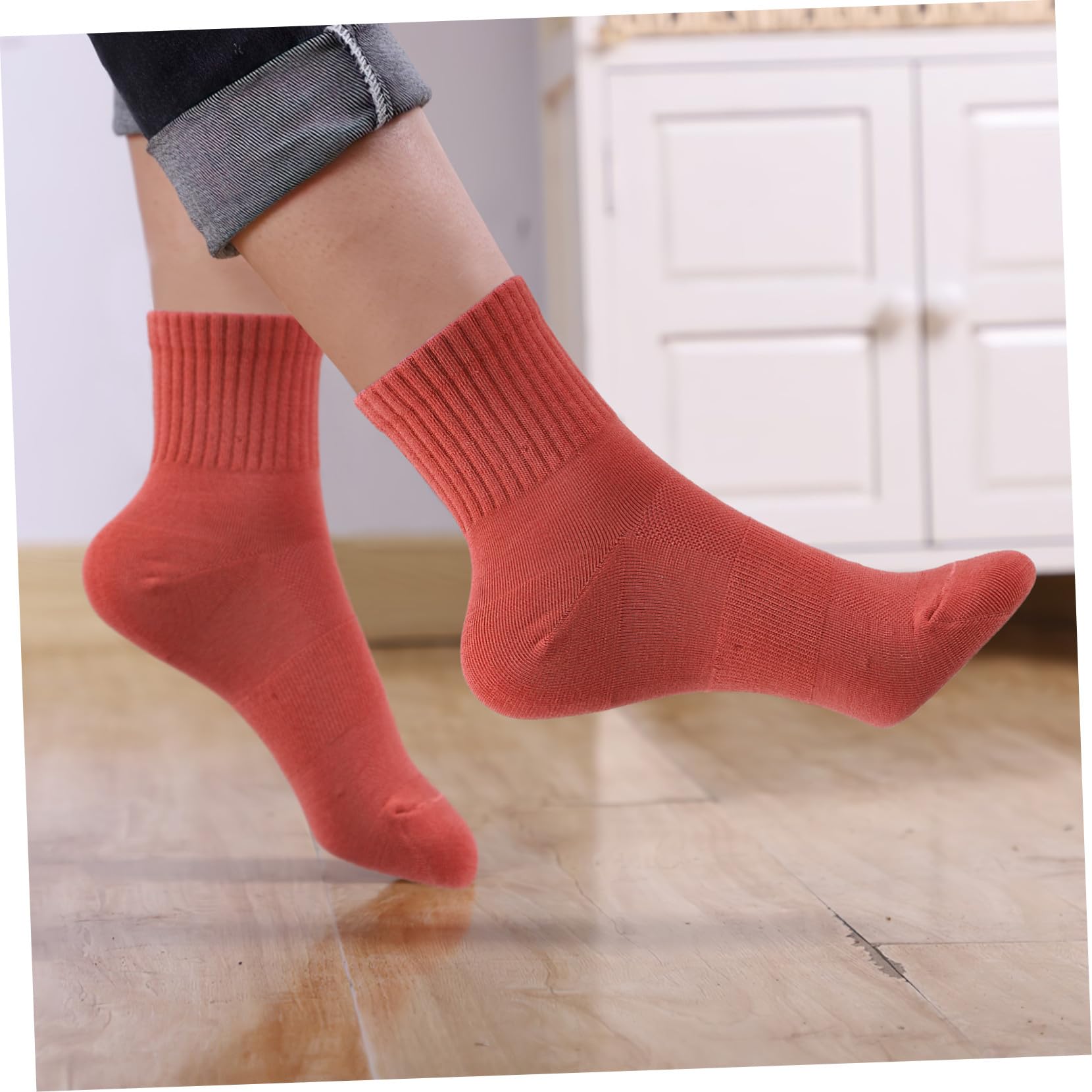 Hemobllo Calcetines de Algodón para Mujer, 10 Pares, Crew de Uso Diario | Paquete 10 Unidades, Banda Elástica, para Senderismo y Actividades Variadas