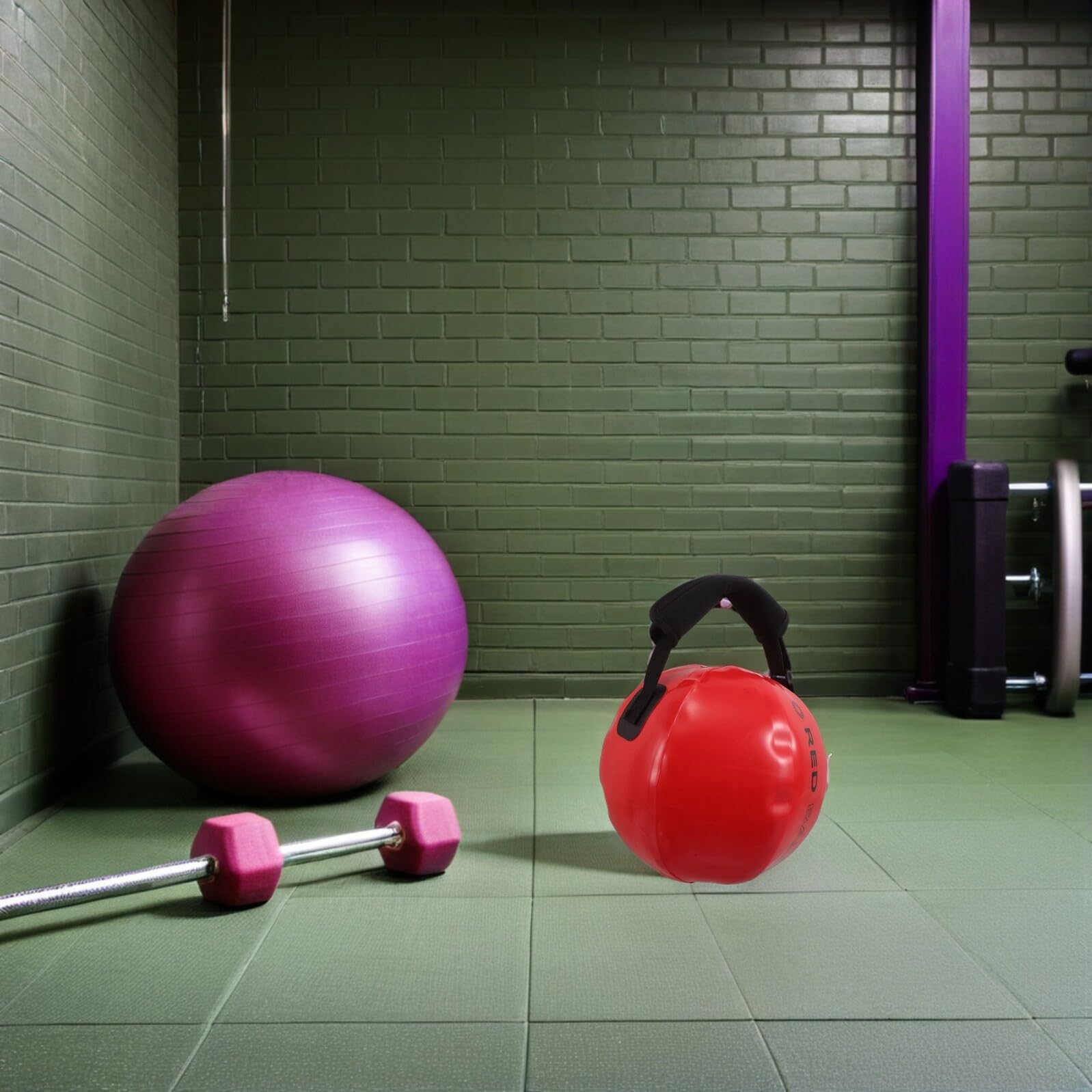 TOYANDONA Sacco Kettlebell Fitness Appesantito ad Acqua 30x30 Cm Rosso per Allenamento Forza e Core Casa e Outdoor Pvc Resistente