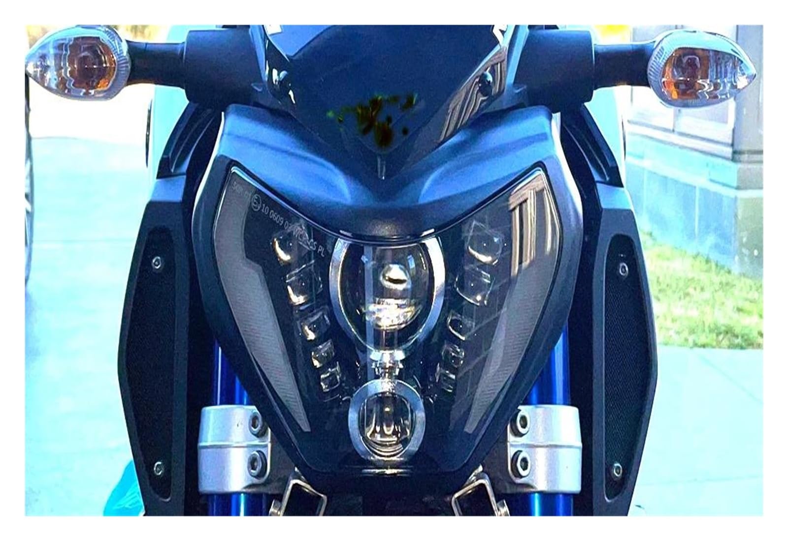 Zestaw reflektorów motocyklowych LED do MT09 2014-2016, MT07 2018-2019, certyfikat E-MARK, wodoodporny 110 W, z DRL