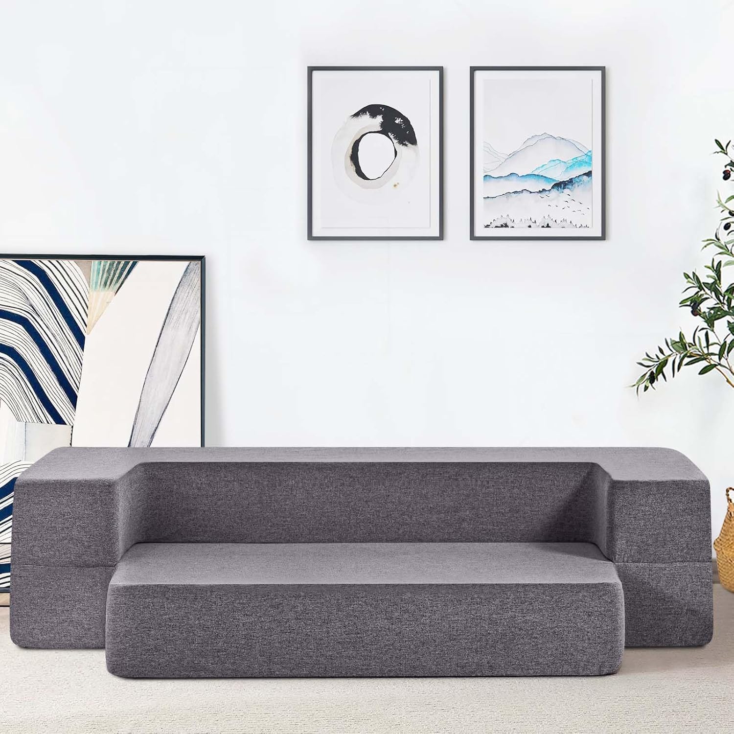 ILPEOD 8 Inch Memory Foam Fold Out Sofa Bed, Washable Cover