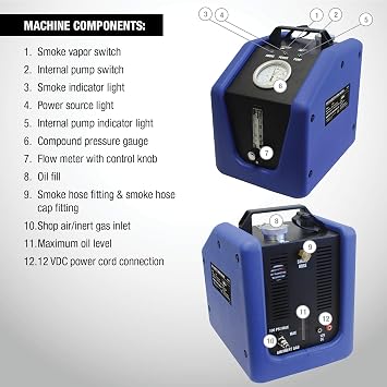 MASTERCOOL (43060-EV) EVAP Diagnostic Smoke Machine with Internal Compressor, Blue,Black