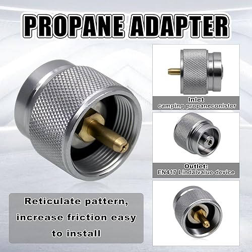 Miniatura 3 de RULLINE Kit de adaptador de recarga de gas para estufas de camping - EN417 Lindal Valve Canister Juego de adaptador de recarga para tanques de gas