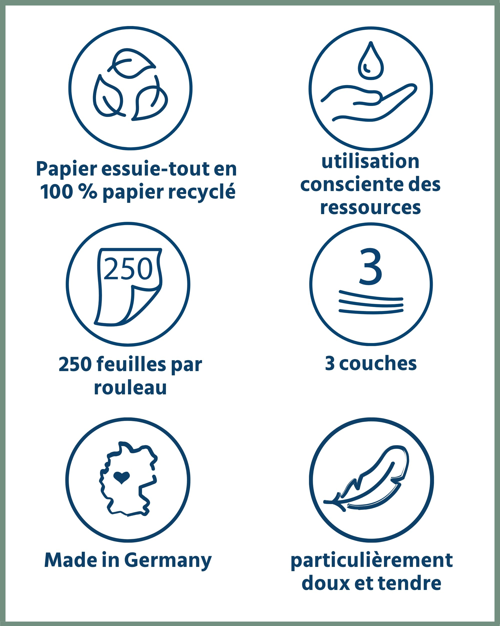 œcolife papier toilette recyclé, 3 couches, 27 rouleaux x 250 feuilles, emballage en vrac, super doux, sans plastique, papier hygiénique, végétalien, papier toilette durable
