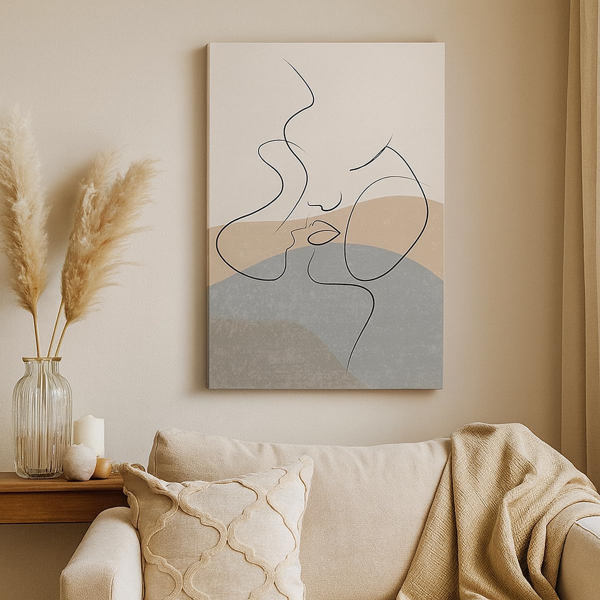 Cuadro Decorativo 70x100 cm Moderno Vertical Abstracto Personas - 5170 | Cuadro sobre Lienzo Grande Arte mural Decoración del Hogar Salón Dormitorio Cocina sobre Lienzo Cuadros de Pared Estilo