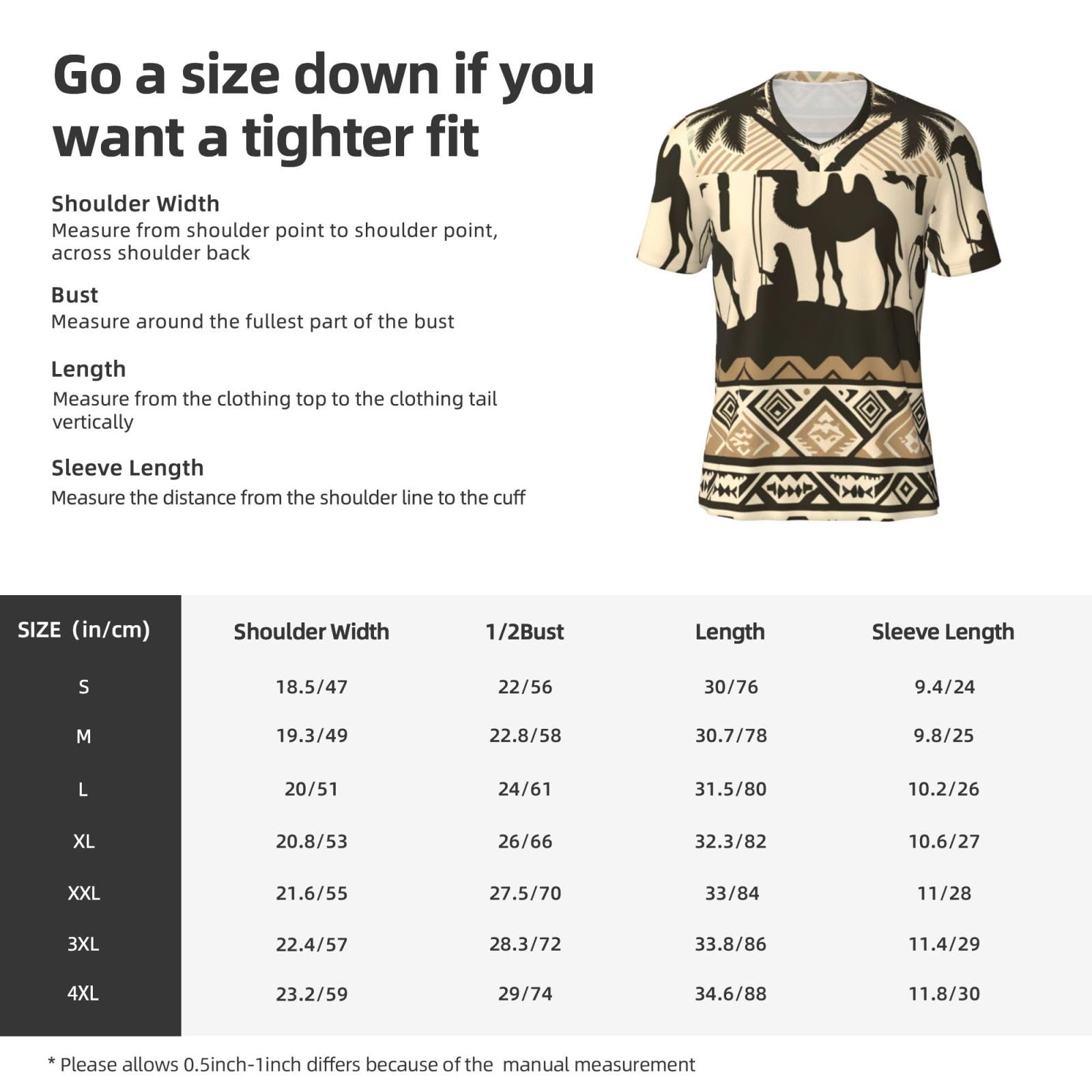 Stylish Athletic Sports Jersey African-Palm-Trees-Camels Men's Rugby Jersey Xx-Large