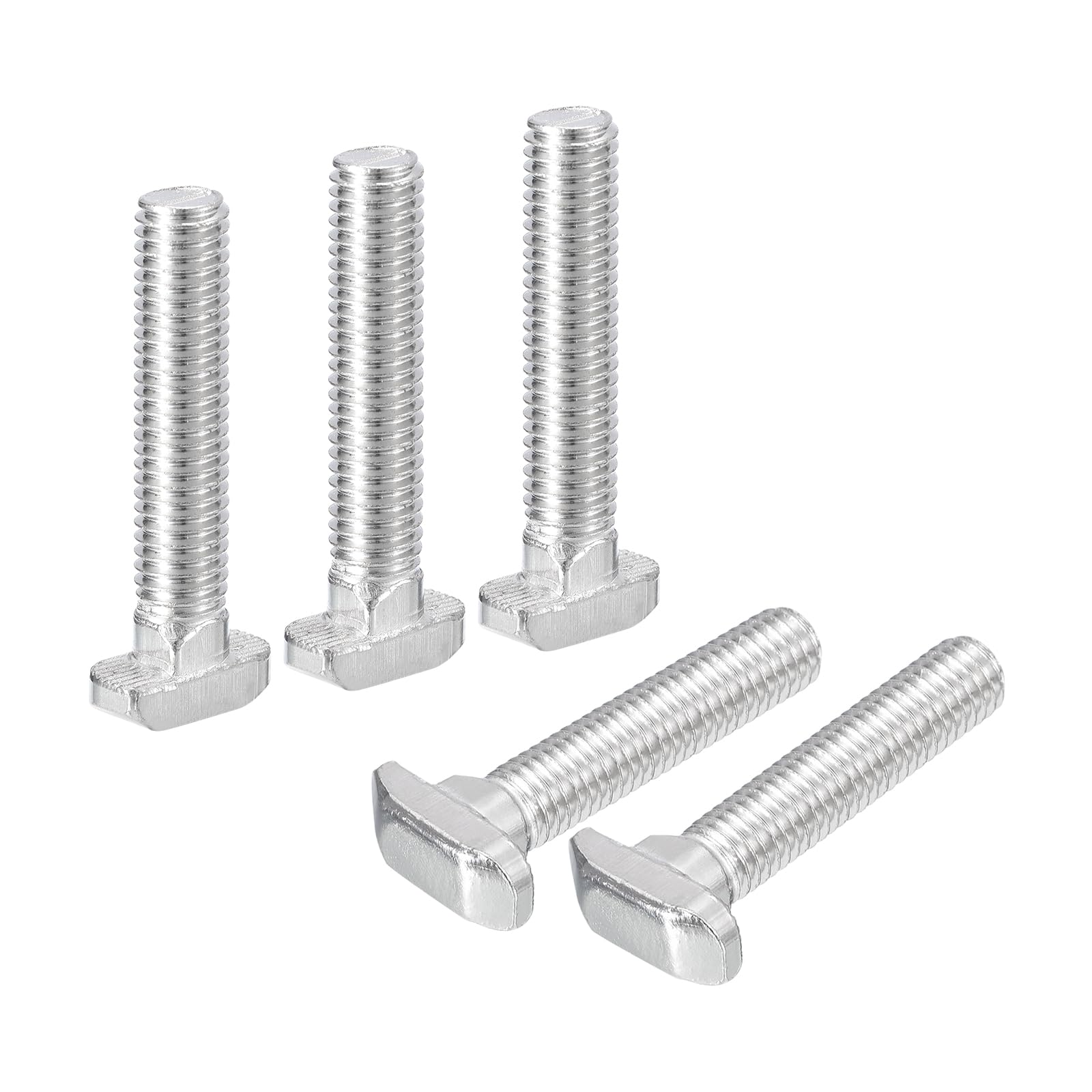 QUARKZMAN 30Pcs Boulons en T-Slot, M8 x 45mm Boulon à Tête de Marteau T Vis Goujon pour Profilé en Aluminium en T de la Série 4040, en Acier Inoxydable 304, Argent