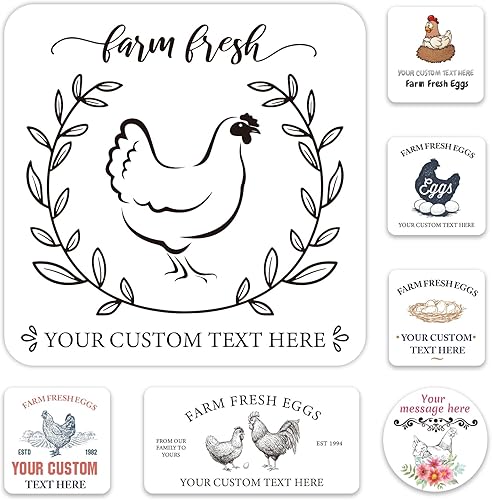 Miniatura 6 de Etiquetas adhesivas personalizadas para cartón de huevos frescos de granja personalizadas, etiquetas adhesivas de huevo de gallina de agradecimiento
