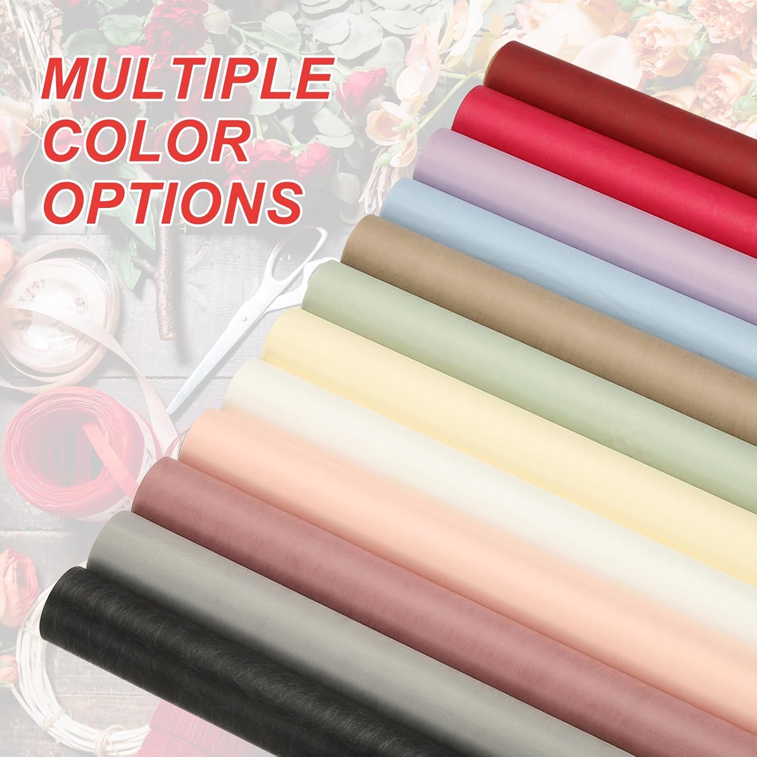 PATIKIL Flower Wrapping Paper 29.5 Ft x 22.8 Inch, Cotton Wrapping Flower Paper Tissue Paper for Flower Bouquet Gift Wrapping Valentine's Day Graduation Gift Floral Wrap, White