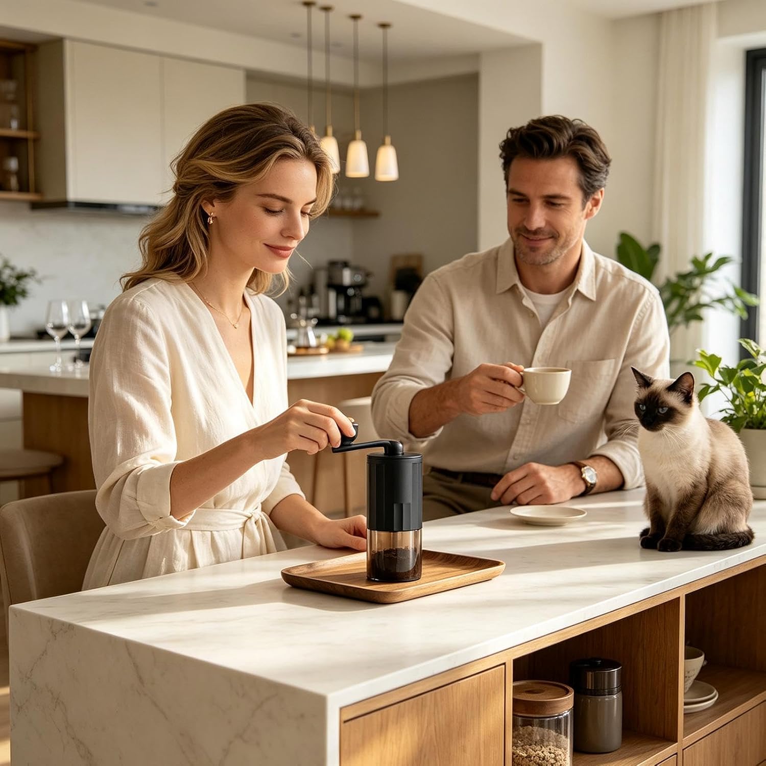 Manual Coffee Grinder Adjustable Bur̈r Coffee Grïnder Portable Bean Grinder