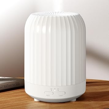 Essential Oil Diffuser for Bedroom, Quiet Humidifiers for Home, 250ML Aromatherapy Diffuser with 7 LED Colors & Safety Auto-Off Timer, Quiet for Bedroom, Baby Room, Hotel & Plants White