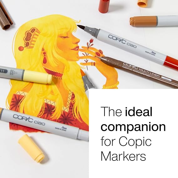 Copic Markers Multiliner Sepia Pigment Based Ink, 4-Piece Set