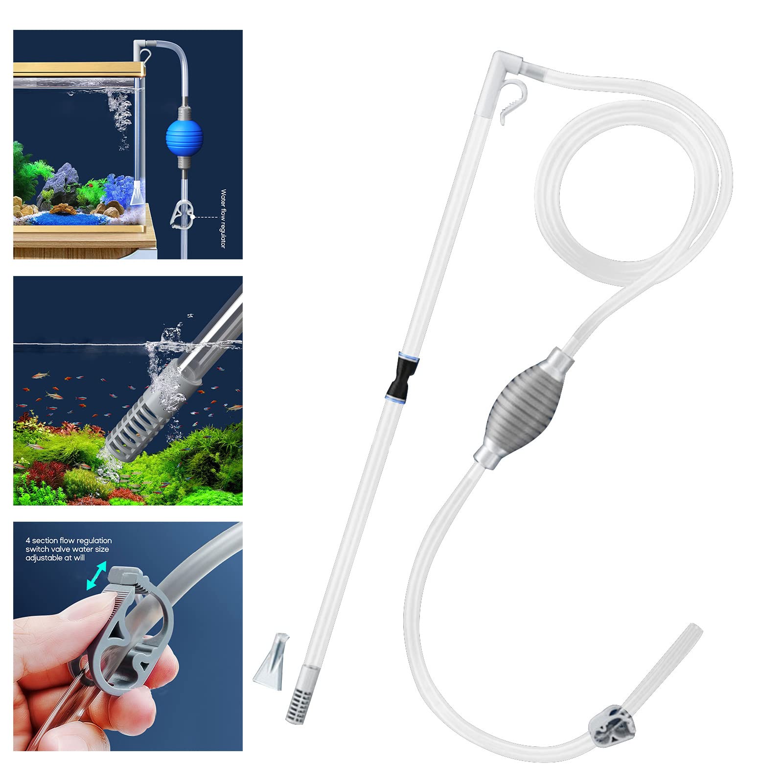 hokojix Aquarium Siphon Water Aquarium Siphon Water Changer Cleaner Siphon Fish Tanks Toilet Suction