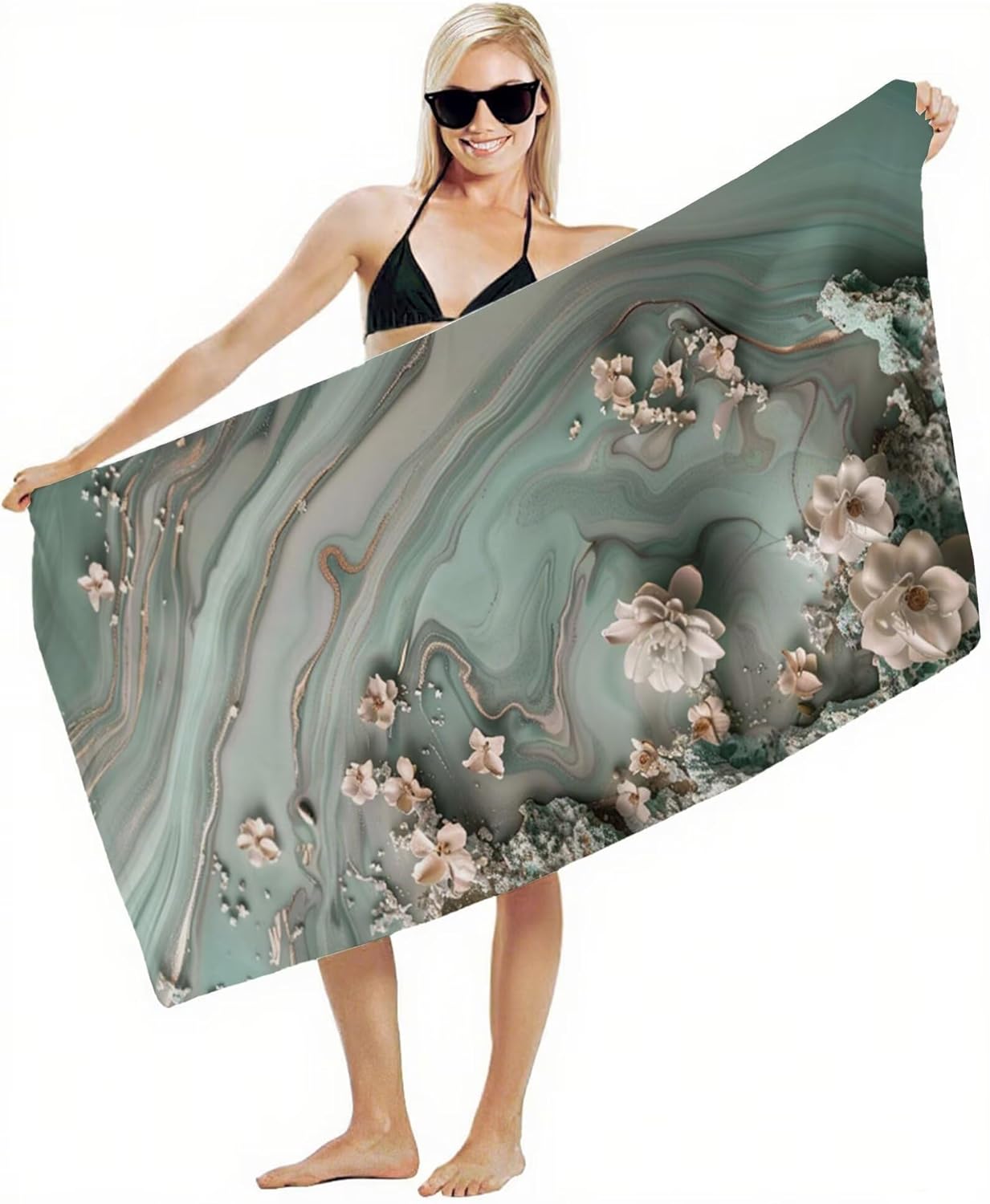 Beach Towel 100x180cm Bath Towels, Quick Dry Microfiber Towel, Sand Free, Super Absorbent, Lightweight, Compact Design, Towels for Bathroom Travel, Pool, Gym, Camping, Beach Vacation Essentials A2-425