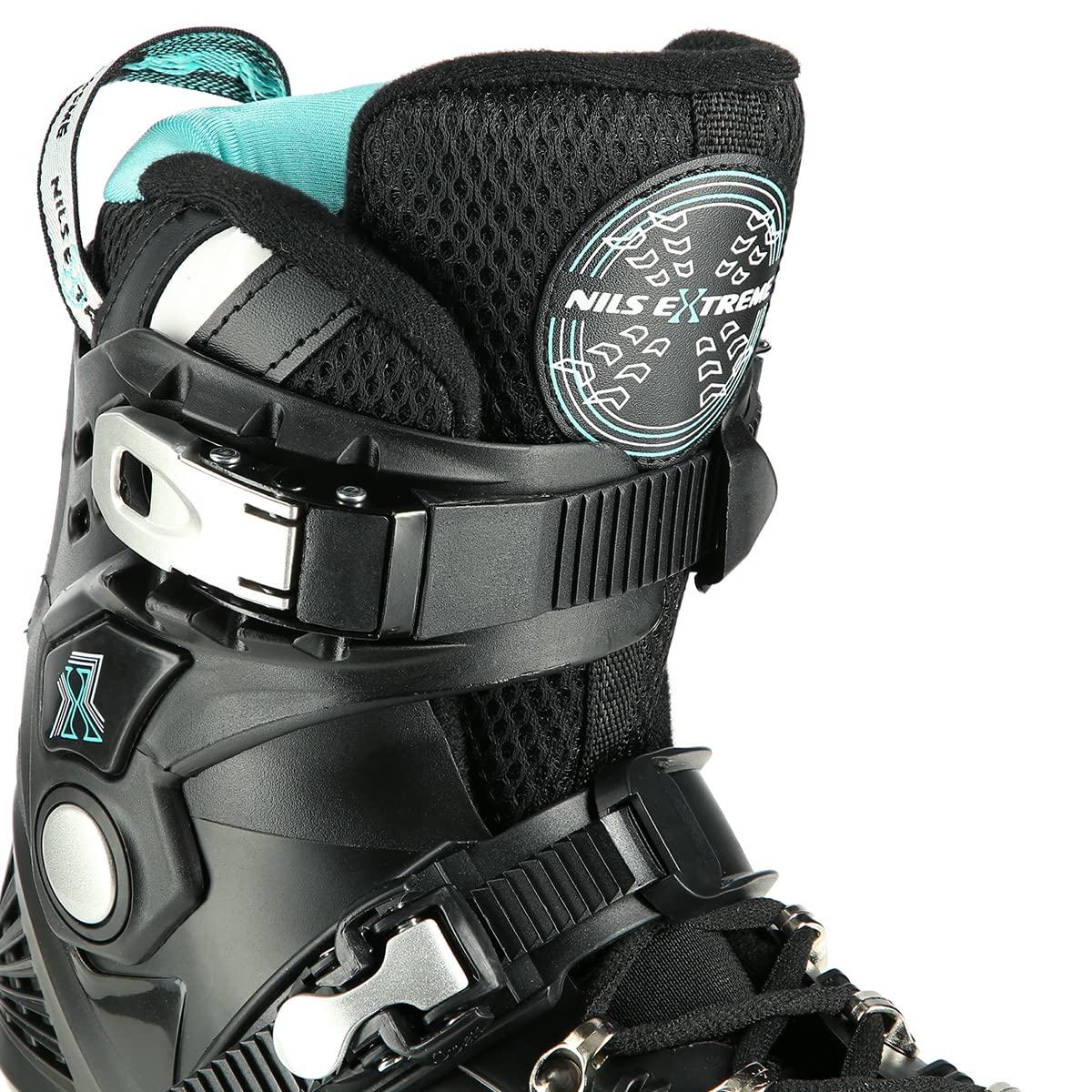 Nils Extreme Pattini in linea per uomo e donna, pattini in linea ABEC9, cuscinetti a sfera per adulti, ruote da 85 A, pattini in linea bianco e nero, NA20001
