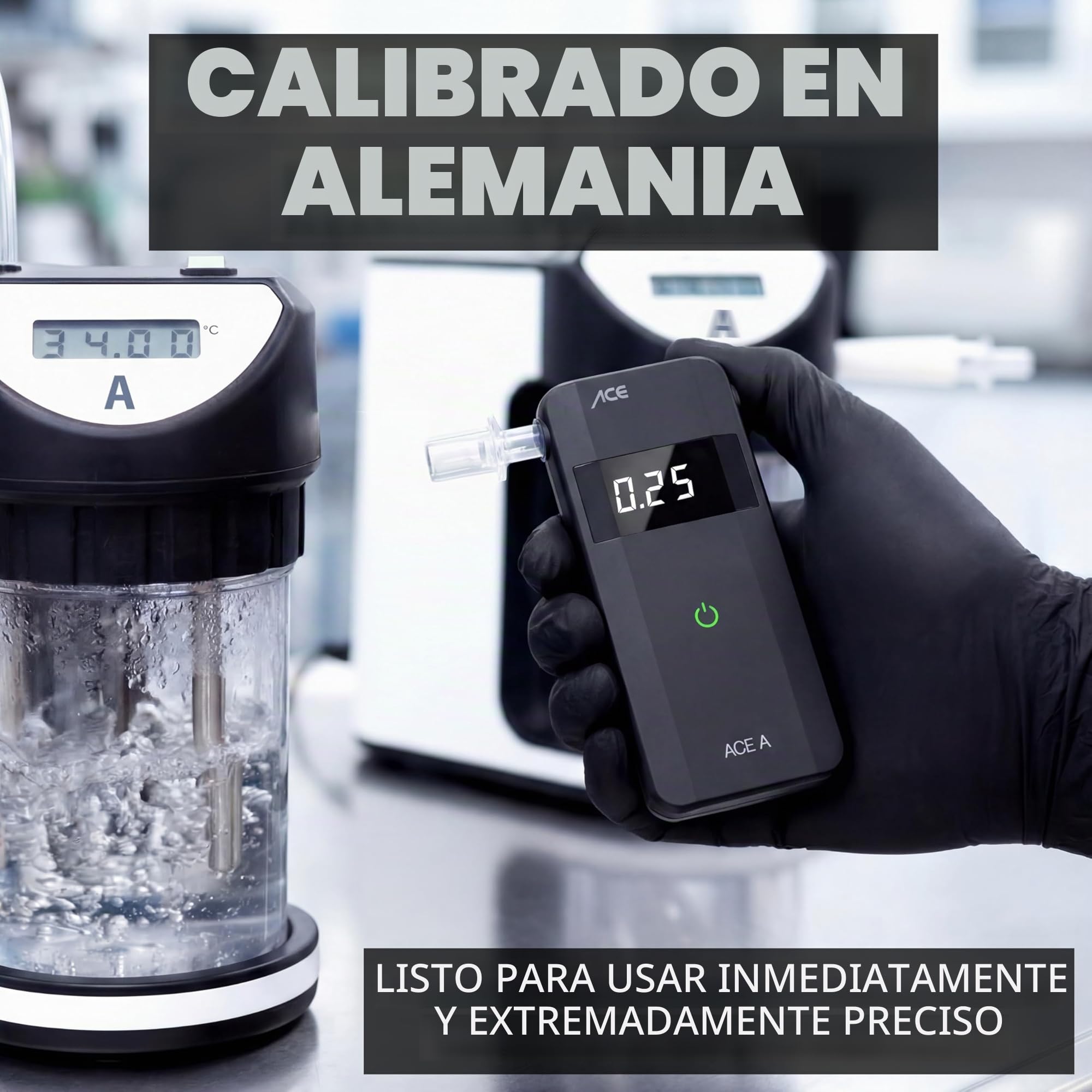 ACE A Alkotester - alcoholímetro digital - alcoholímetro con sensor electroquímico y funcionamiento con 1 botón