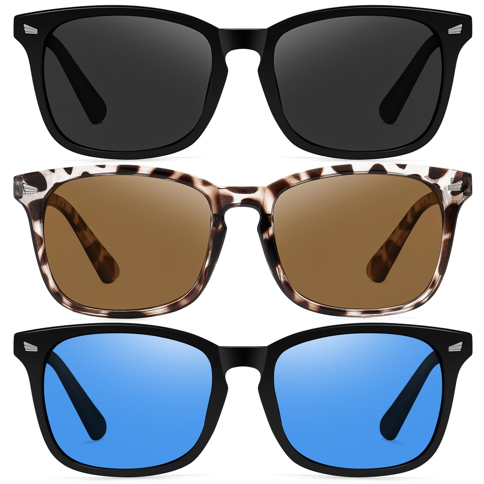 Ougenni Sunglasses for Women Men Vintage HD Vision Women Sunglasses Classic Retro UV Protection Lens